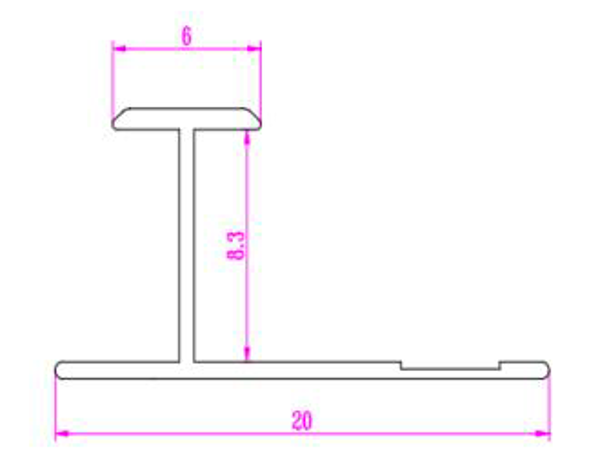 H PROFILE 3m length 8mm thickness - BLK